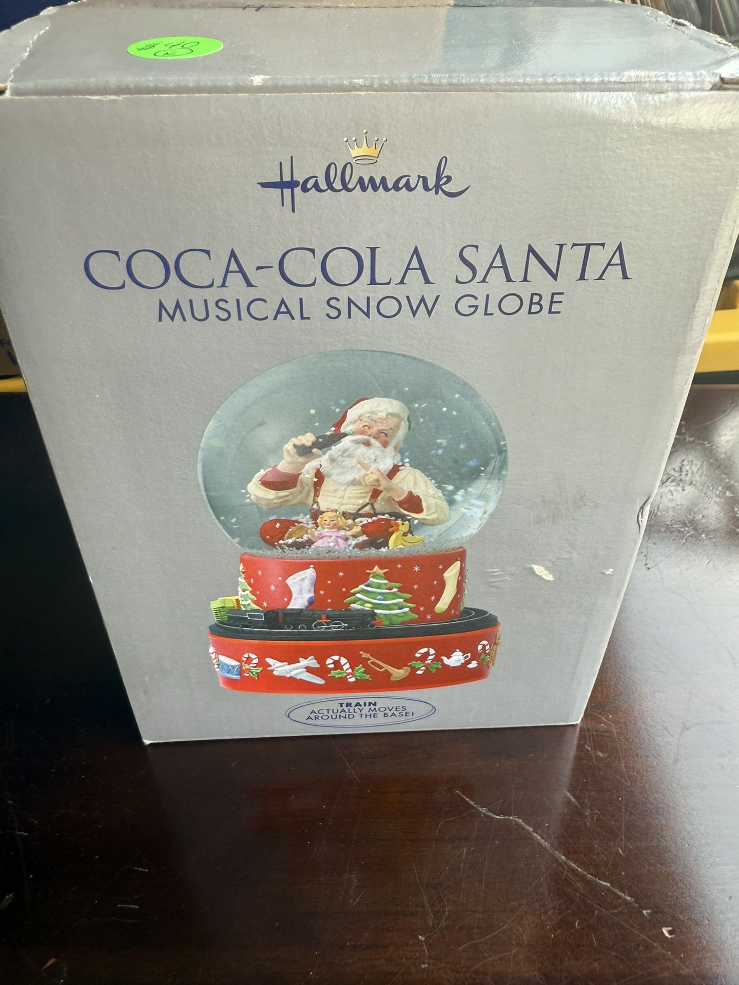 Hallmark 2001 Coca-Cola Santa Christmas Musical Snow Globe Moving Train NIB