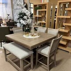Sale.. Sale...6 pc Transitional Counter Height Dining Table Set in Natural color!!!
