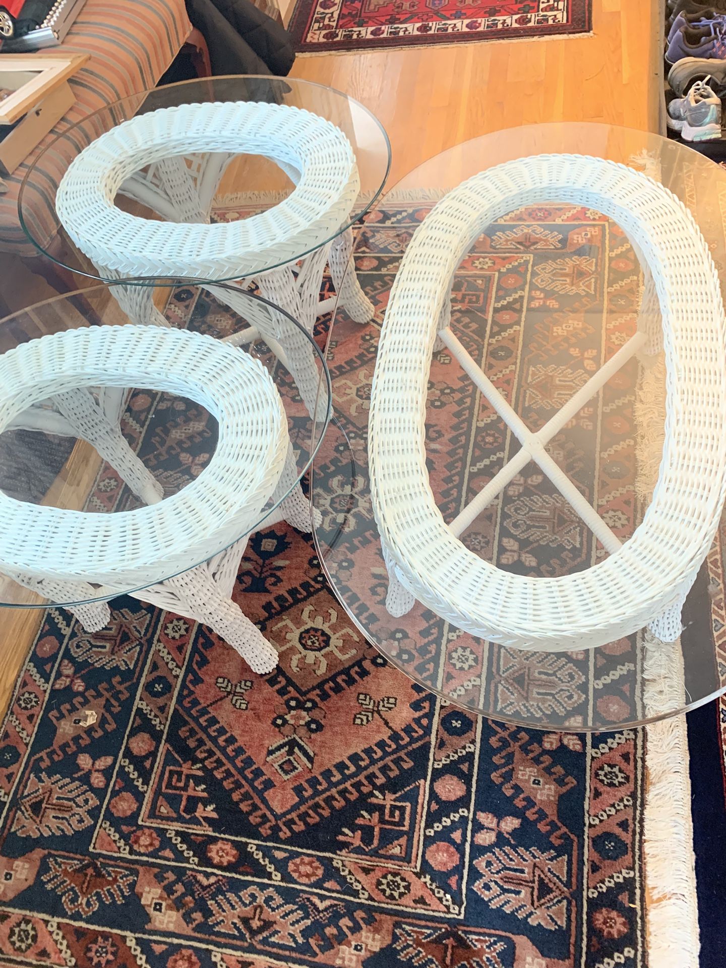 Set Of 3 Porch Wicker