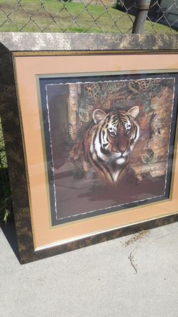 home interior jumbo size tiger frame