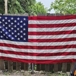 

American Made Flag Embroidered Stars & Sewn Stripes Approx 5x10'- NEW