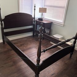 Solid wood full size bed frame