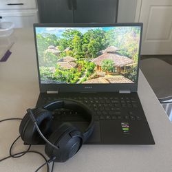 HP OMEN 15 Gaming Laptop (with Charger) + Razer Gaming Headphones