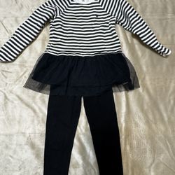 4T Little Girl-Black & White Outfit