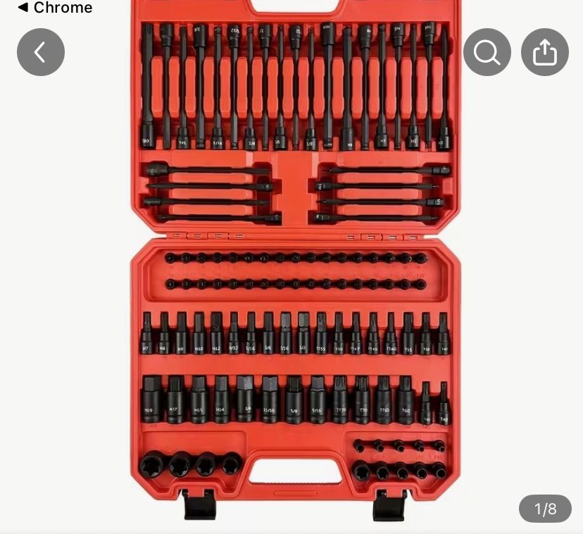 107pcs Bit Socket Set, 1/4", 3/8 & 1/2" Drive Bit Socket Set,