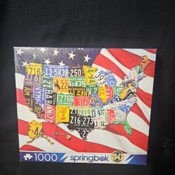 Springbok 1000 Piece Jigsaw Puzzle STATE PLATES Made in USA Factory Sealed 
