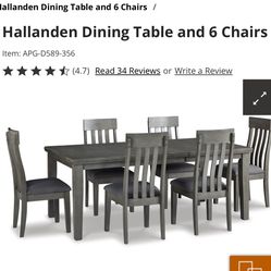6 pcs .. GREY DINING SET