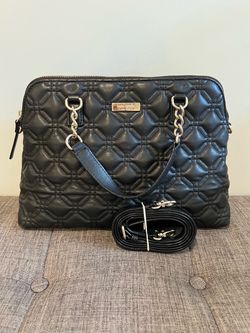 Kate Spade Black Quilted Leather Satchel Purse Crossbody