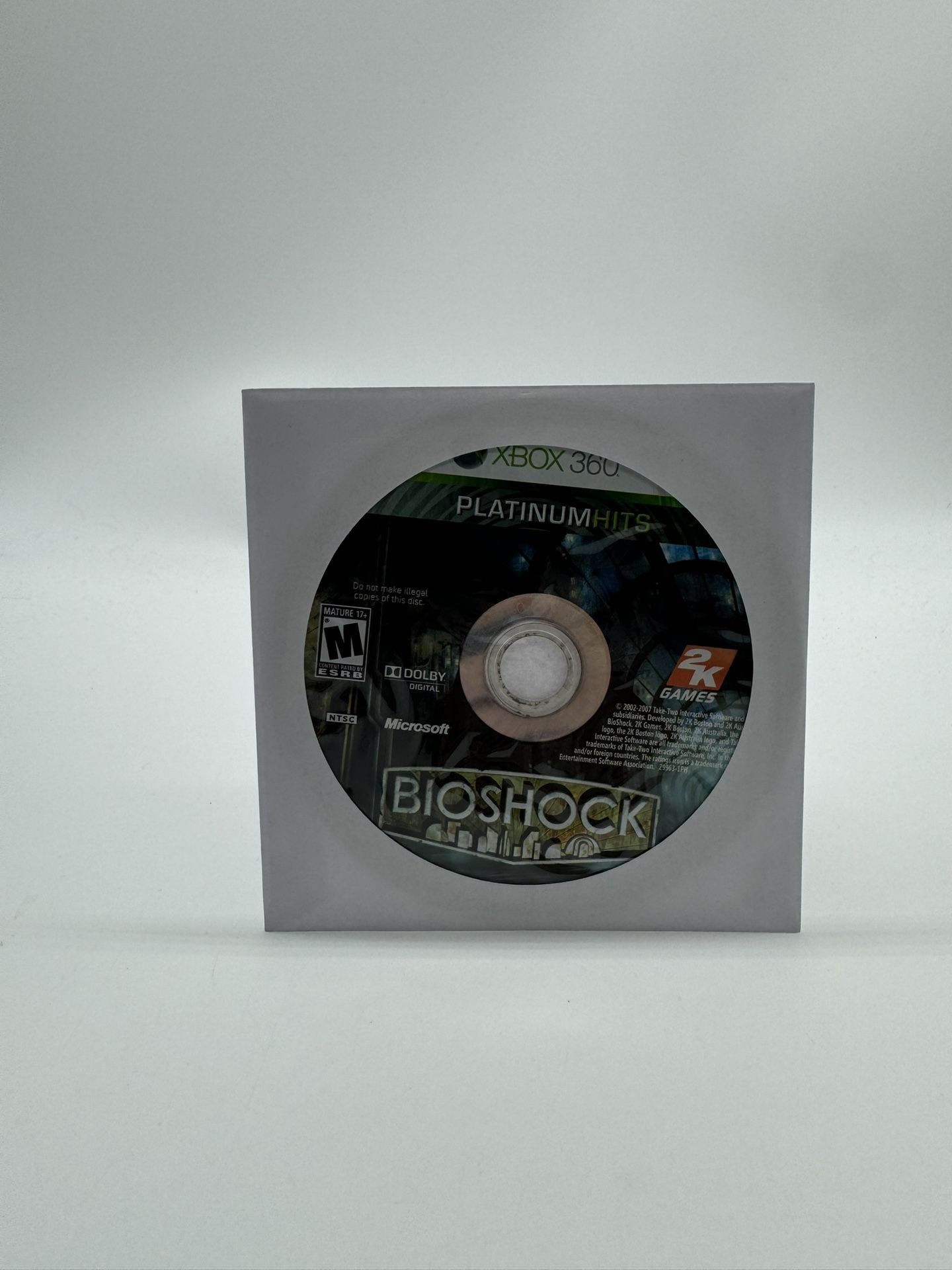 BioShock Platinum Hits (Microsoft, Xbox 360) Disc Only Tested