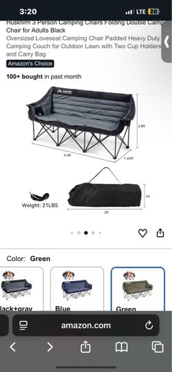 Lightweight 3 person Huskfirm folding beach chair