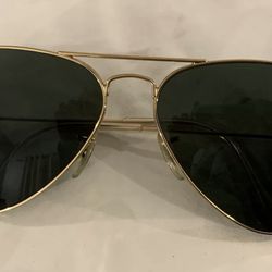 Ray Ban RB 3025 001/58 Aviator Large Metal Gold Green Frame Sunglasses 58-14 3P