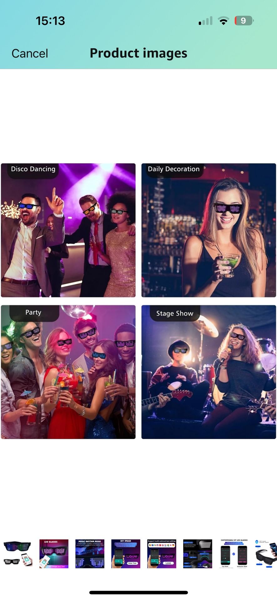 LED Glasses,light Up Glasses, Customizable Bluetooth LED Glasses, Halloween Glasses for Party, APP Control LED Display Smart Glasses for Nightclub, Fe