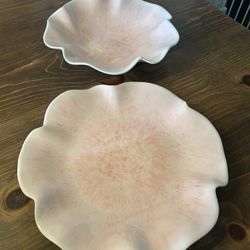 Pink Floral Melamine Serving Bowls Set (2-Piece) – New With Tags