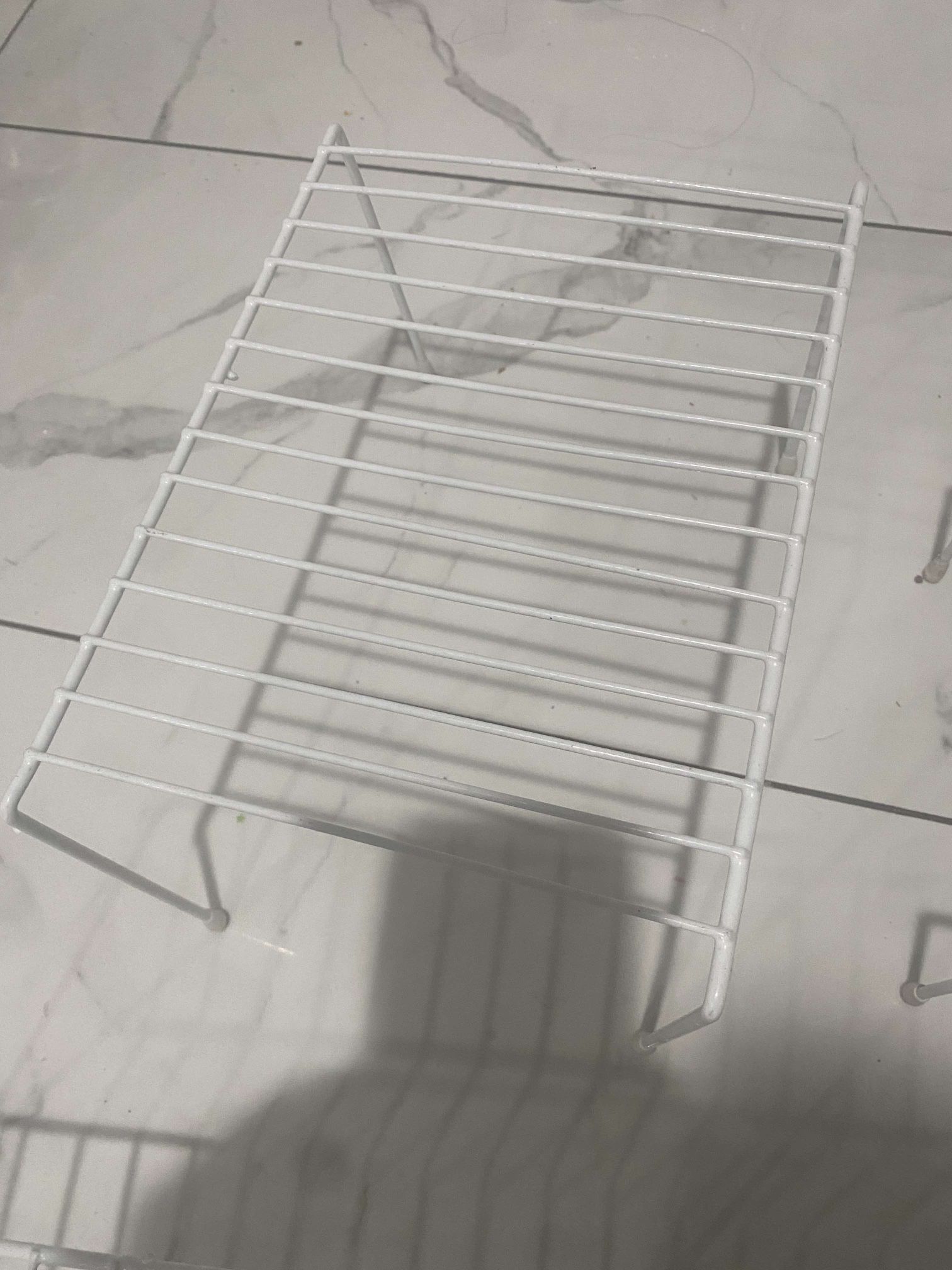 Mini Kitchen Cabinet Shelf Organizers Set Of 2 Small White Wire Storage Shelves