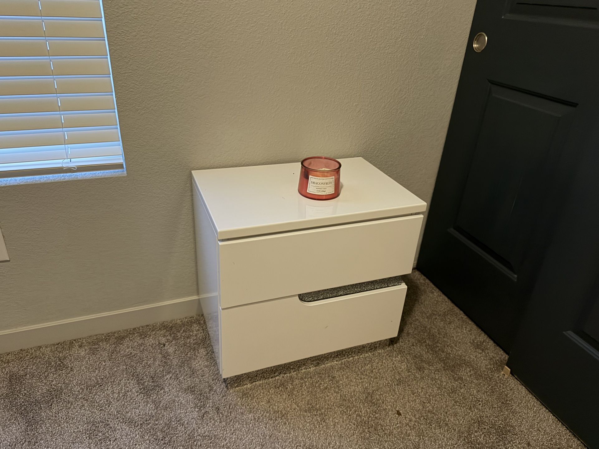white bedroom side table