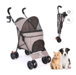 Carritos para mascotas nuevos/4 Wheel Pet Dog Stroller Foldable Carrier Strolling Cart for pet