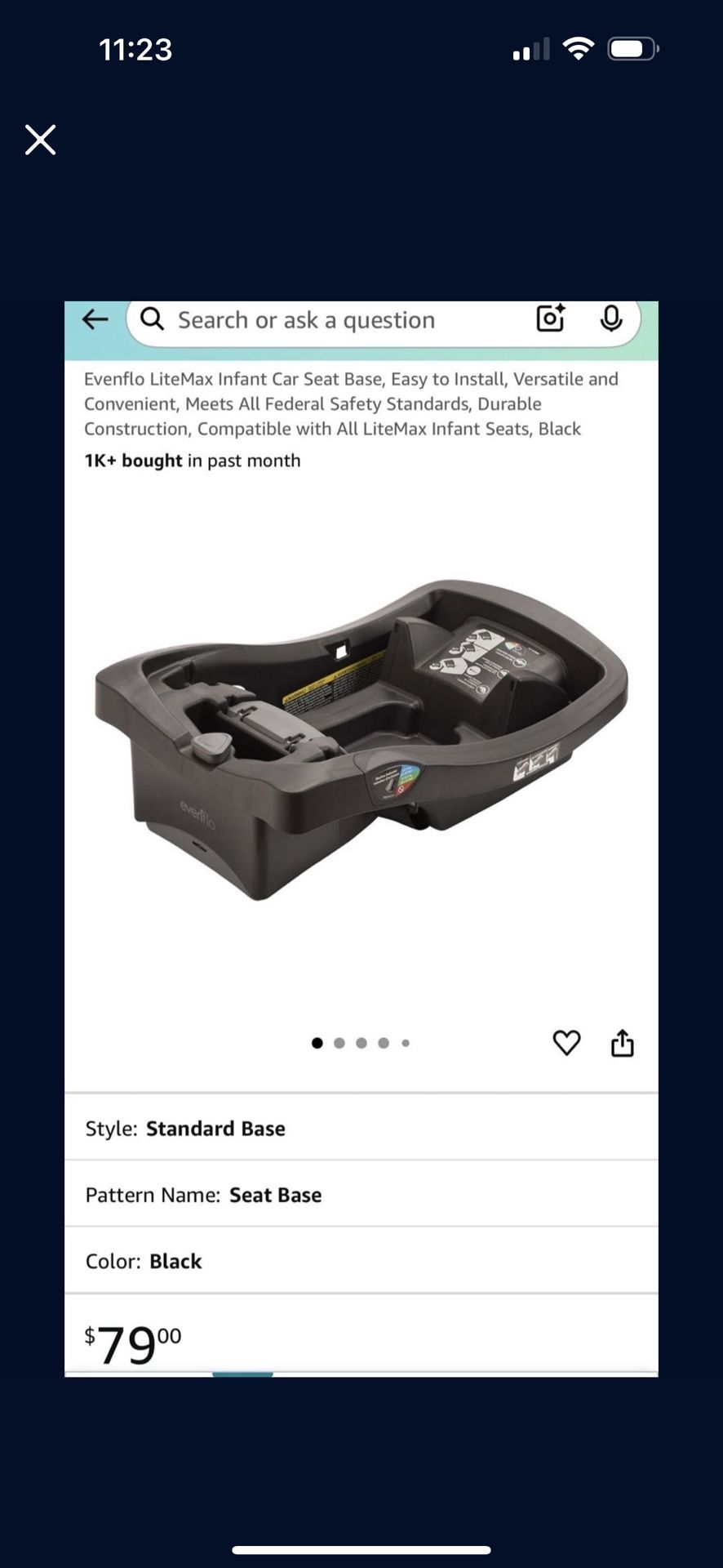 Evenflo LiteMax Infant Car Seat Base