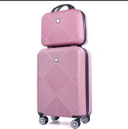Pink Hard Shell Luggage Set with Vanity Case