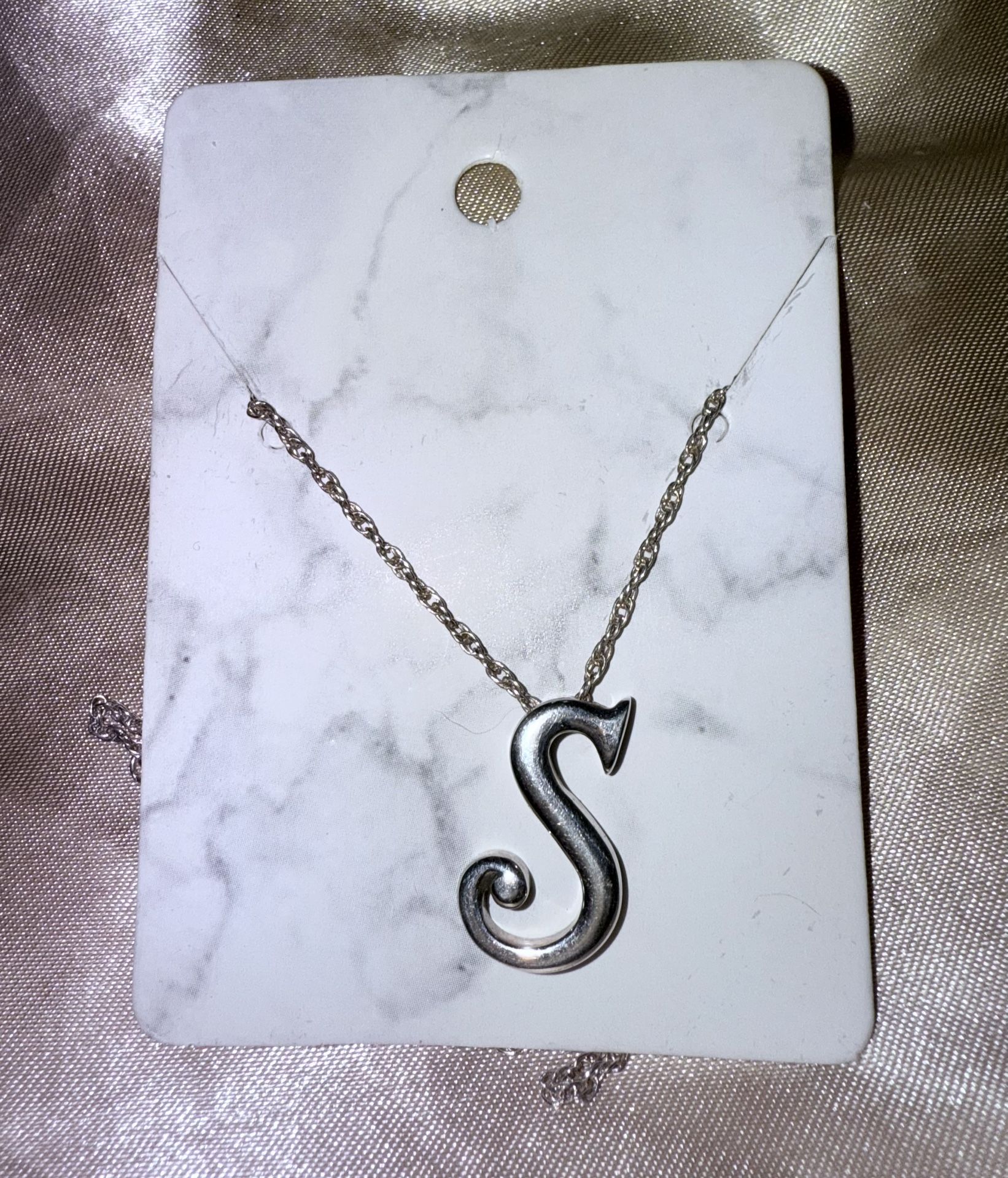 BEAUTIFUL New Sterling Monogrammed “S” Necklace! 22”