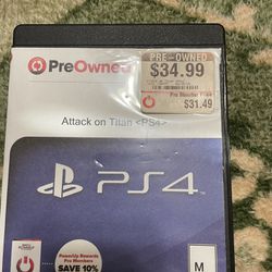 Attack On Titan PS4 Pre-owned Box And Disc Pickup Only