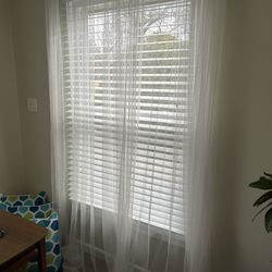 Sheer White Curtains - 4 panels