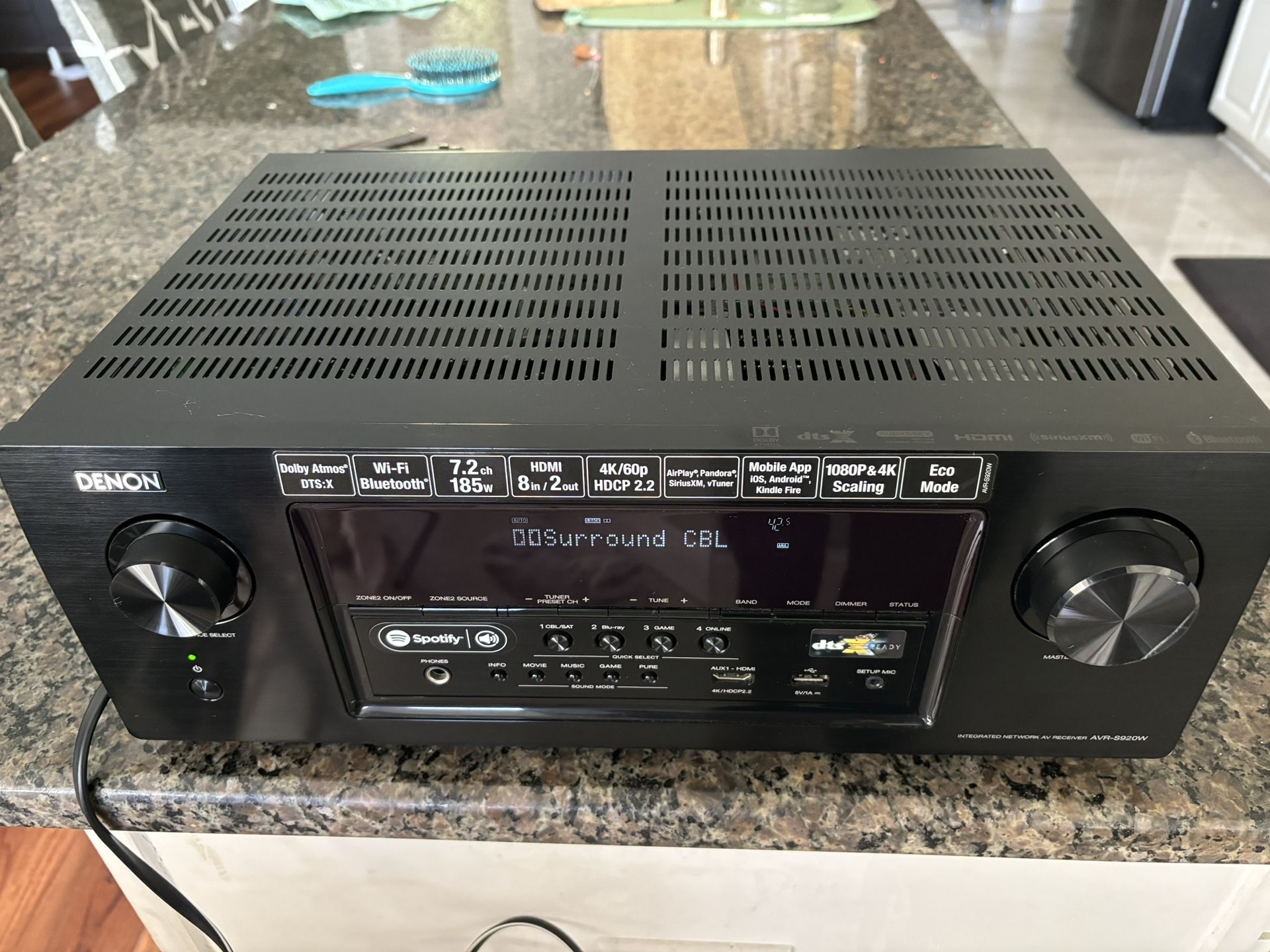 Denon AVR-S920w 7.2 Channel Atmos DTS-x Bluetooth 4K Receiver