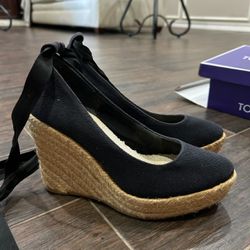 Gently  used Black Wedge Shoes
