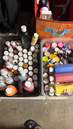 Large Lot of Acrylic Paint Bottles