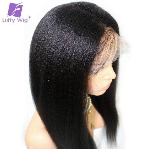 Light Yaki Straight 13x4 Lace Front Human Hair Wigs Pre Plucked