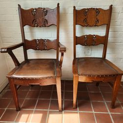 Antique Oak Arts & Crafts Chairs