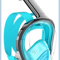 Full Face Snorkel Mask for Adults, Snorkeling Gear with Camera Mount, 180 Degree Panoramic View Snorkel Set Anti-Fog Anti-Leak