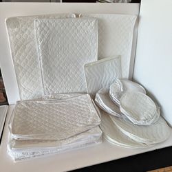 Vintage White Bone China or Dish Protectors for Storage