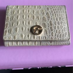 New Francesco Biasia Genuine Leather Gold With Multi Compartments Wallet 
