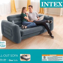 INTEX Inflatable Pull-Out Sofa: 2-in-1 Valve (Retail Value 115$)