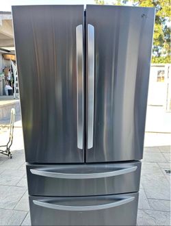 LG French Door Refrigerator Dark Stainless Steel Like New