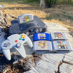 N64 System And 5 Games