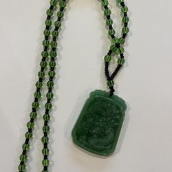 This exquisite Burmese handmade natural jade necklace symbolizes wealth and good fortune! A warm blessing for precious moments in life!
