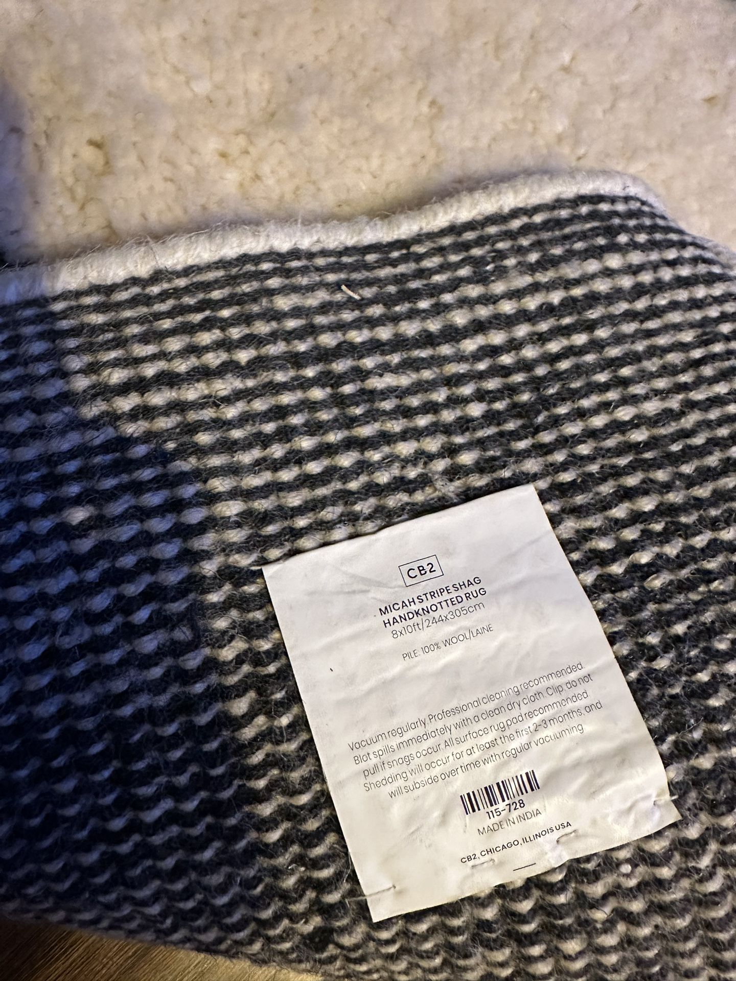 Shag AREA Rug Super Modern Minimal Crate And barrel Area Rug 8x10 for