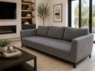 Modern Gray Fabric Sofa with Dark Legs