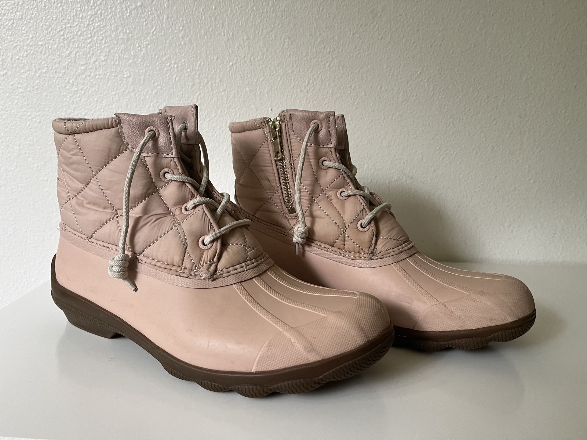 Sperry Pink Duck Boots-size 9