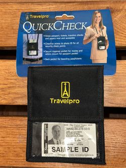 Travelpro QuickCheck Neck Pouch Travel Wallet & Passport Holder (Model #P1000-01)