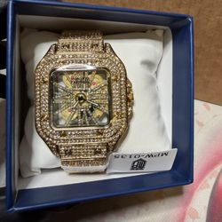 Montres Prestige Lucent X Invicta Mens Skeleton Watch 42mm Gold MPW-0135