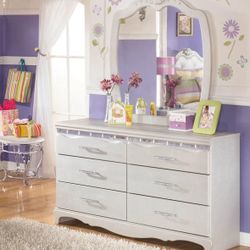 Silver Dresser With Mirror
