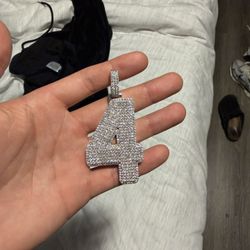 Moissanite “4” Pendant