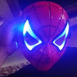 Disney Anime Spider-Man LED Light Mask Cool Cartoon Iron Man Captain America Costume Party Stage Performance Prop Children Gift