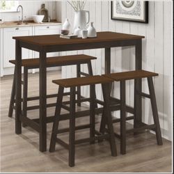 Connie 4-piece Counter Height Set Chestnut and Dark Brown  Delivery Included 