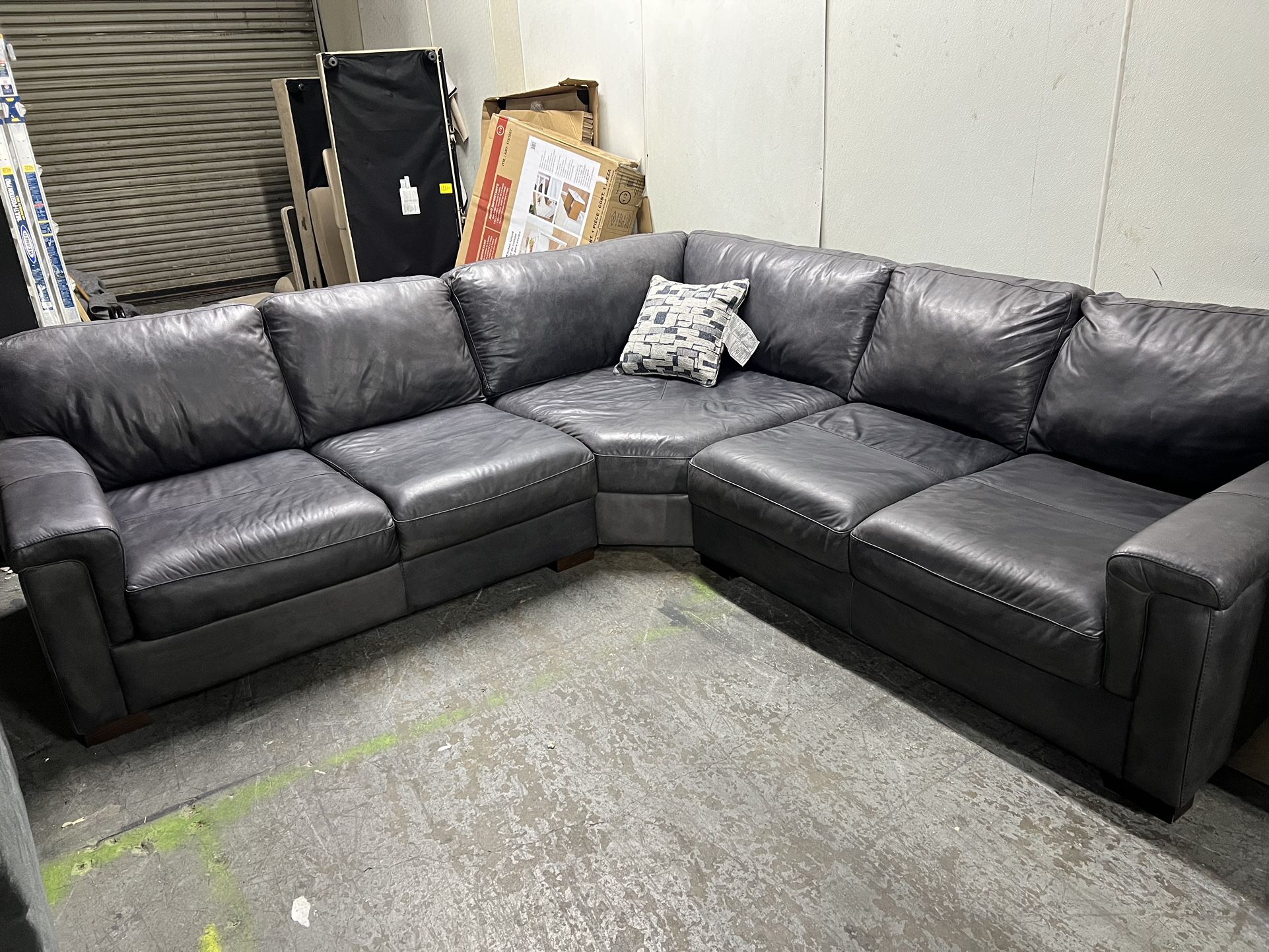 SECTIONAL COUCH LEATHER SOFA