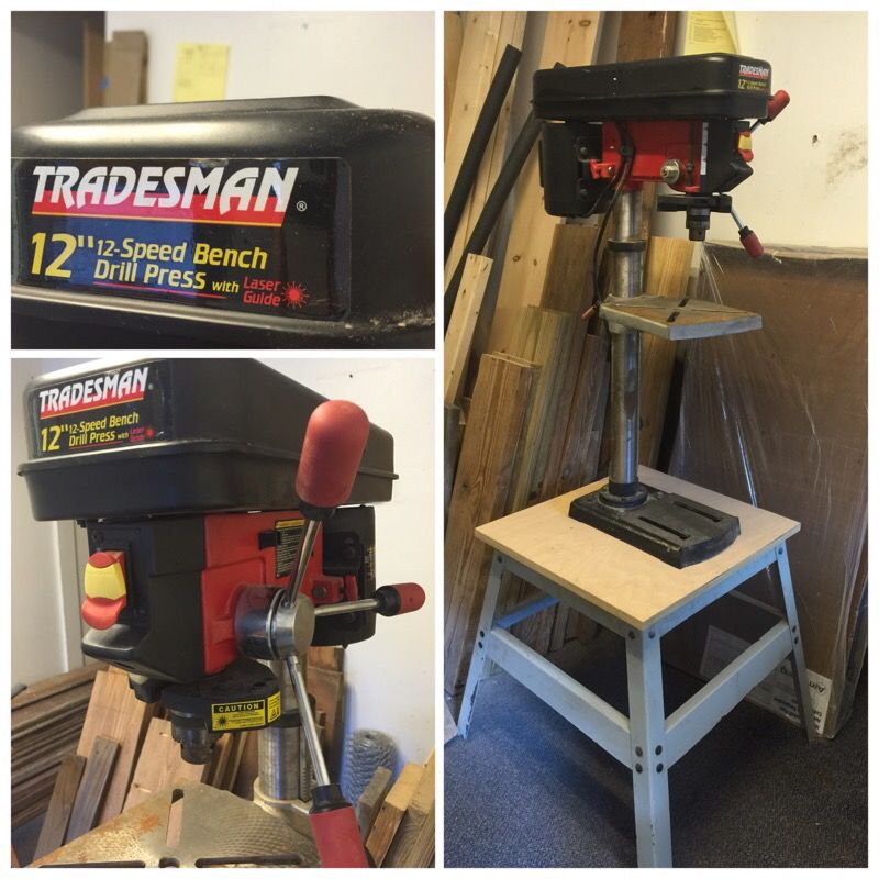 Tradesman 12" 12-speed bench drill press and stand