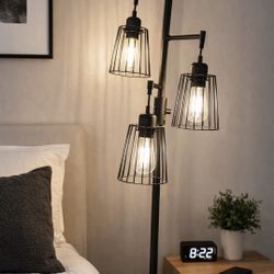 Modern black floor lamp, like new!