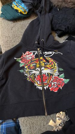 Ed hardy crop top zip up!